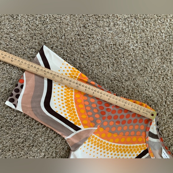 Trina Turk 100% Silk Dress Retro Tie Waist Sz 2 USA cocktail - Picture 7 of 12